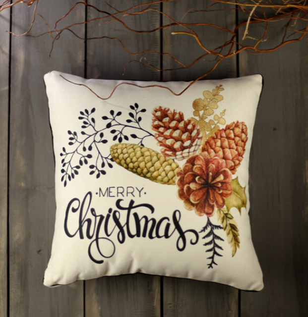 Подушка для інтер'єру (мішковина) 45х45 см Merry Christmas