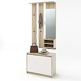 Передпокій с дзеркалом Мікс сонома + білий Еверест (80х38х200 см), фото 2