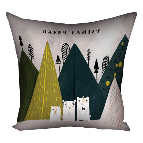 Подушка з принтом 40x40 см Happy family
