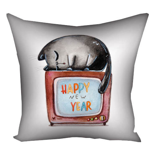 Подушка з принтом 30х30 см Happy New Year