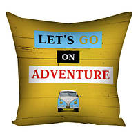 Наволочка для подушки 30х30 см Let's go on adventure