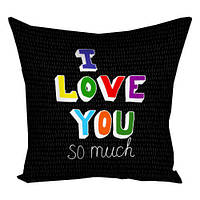 Наволочка для подушки 40х40 см I love you so much