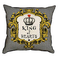 Наволочка декоративна (мішковина) 45х45 см King of hearts