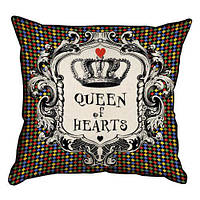 Наволочка декоративна (мішковина) 45х45 см Queen of hearts