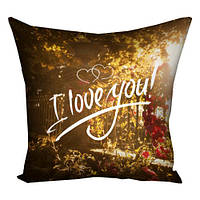 Подушка з принтом 40х40 см I love you!