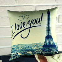 Подушка з принтом 40х40 см I love you!