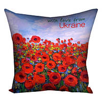 Подушка з принтом 40х40 см With love from Ukraine