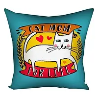 Подушка з принтом 30х30 см Cat mom