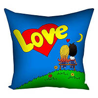 Наволочка для подушки 40x40 см Love is синя