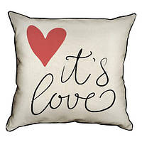 Наволочка декоративна (мішковина) 45х45 см It`s love