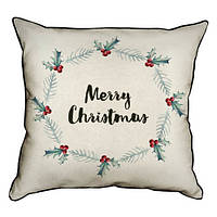 Наволочка декоративна (мішковина) 45х45 см Merry Christmas