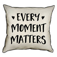 Наволочка декоративна (мішковина) 45х45 см Every moment matters