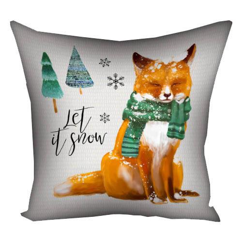 Подушка з принтом 30х30 см Let it snow