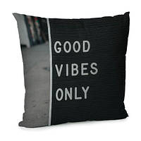 Подушка для дивана 45х45 см Good vibes only