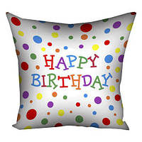 Подушка з принтом 30х30 см Happy birthday