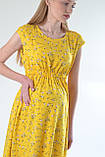 Сукня для вагітних і годуючих Жовтий Красива сукня зі штапеля Легка сукня для вагітних, фото 2