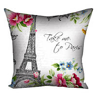 Подушка з принтом 30х30 см Take me to Paris