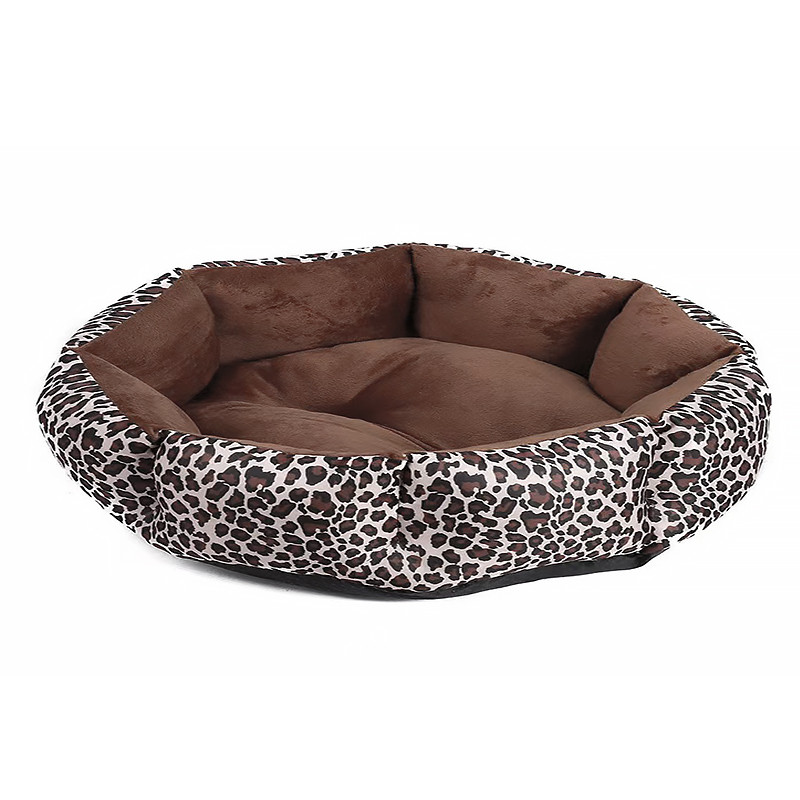 Лежак для котів собак Lesko SY-2022-1208-97 Leopard L круглий 3 шт., фото 1