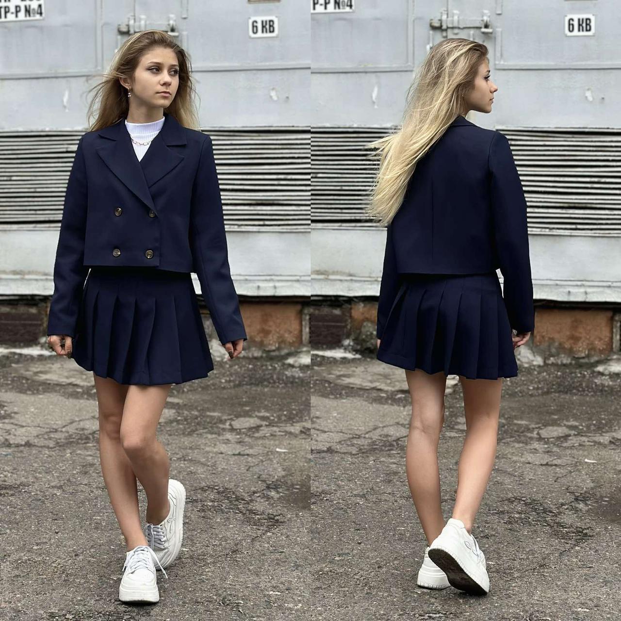 Стильний шкільний комплект 2-ка на дівчинку р 128-158 чорний