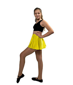Танцювальна спортивна спідниця жовта, біфлекс