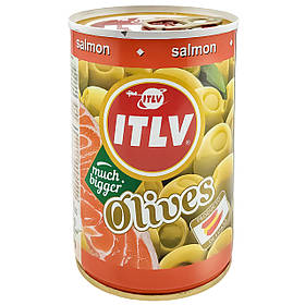 Оливки зелені без кісточкиі ITLV фаршировані лососем 314мл ж/б