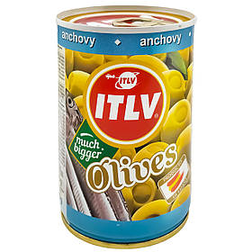 Оливки ITLV Зелені фаршировані анчоусом 314мл ж/б 12шт/ящ, Іспанія