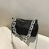 Стильна жіноча блискуча сумочка Black Diamond вечірня чорна сумка через плече, фото 10