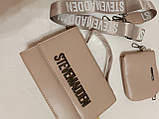 Steve Madden маленька жіноча бежева сумка з екошкіри., фото 6