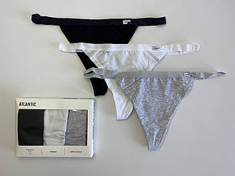 Жіночі трусики atlantic stringi 3CLP-007 набір 3 шт.