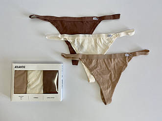 Жіночі трусики atlantic stringi 3CLP-007 набір 3 шт.