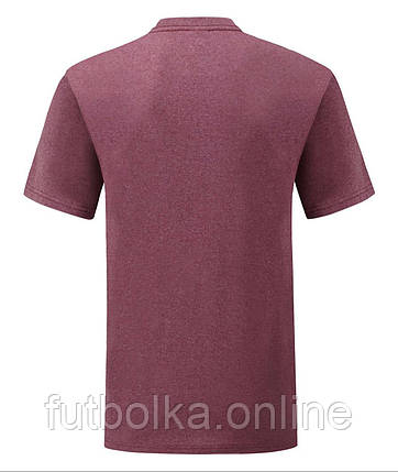 Бордова Меланжева футболка чоловіча класична ValueWeight Fruit of the loom, фото 3