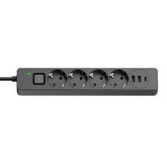 Фільтр живлення ColorWay CW-CHE435PDB 4 розетки, 3 USB (2USB-A+1 TYPE-C) (24 W), 2 м, Black
