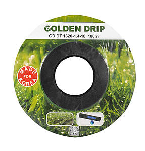 Крапельна стрічка 8 mil крок 10 см 100 м бухта емітерна GOLDEN DRIP
