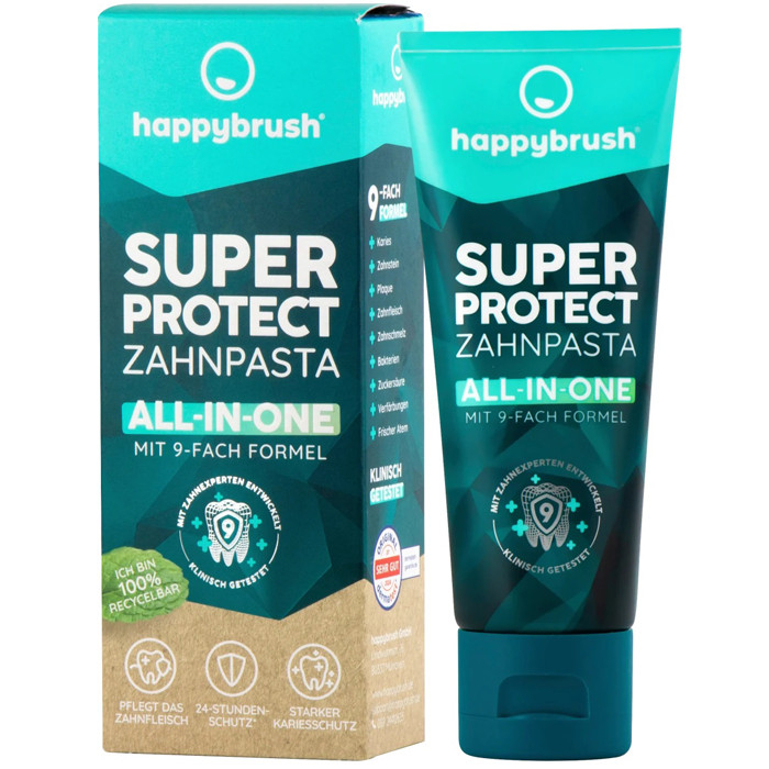 Захисна зубна паста Happybrush Super Protect Zahnpasta All-In-One 75мл, фото 1