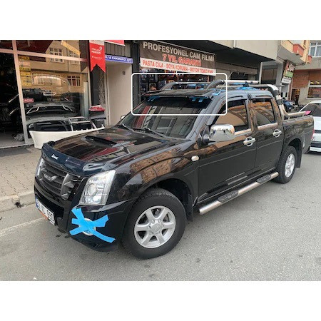 Козирок на лобове скло на рамі V1 (чорний глянець, 5мм) для Isuzu D-Max 2011-2019 рр, фото 1