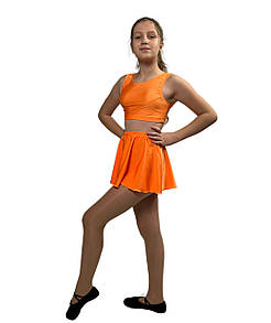 Танцювальна спортивна спідниця оранжева, біфлекс