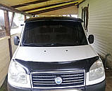 Козирьок на лобове скло (чорний глянець, 5мм) для Fiat Doblo I 2001-2005 рр, фото 10