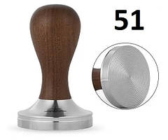 Темпер MHW-3Bomber 51 mm Vase walnut для кави Рифлений