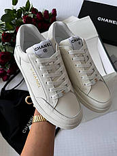 Жіночі кросівки Chanel Calfskin Womens CC Logo Sneakers G45086, фото 4