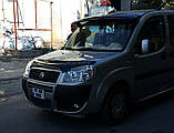 Козирьок на лобове скло (чорний глянець, 5мм) для Fiat Doblo I 2001-2005 рр, фото 7