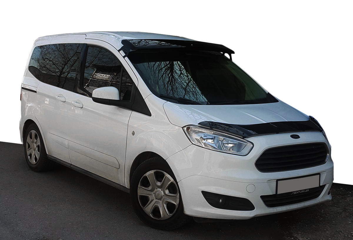 Козирьок на лобове скло (чорний глянець, 5мм) для Ford Courier 2014-2023 рр, фото 1