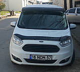 Козирьок на лобове скло (чорний глянець, 5мм) для Ford Courier 2014-2023 рр, фото 3