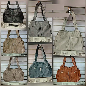 Сумочка жіноча на блискавці 37*24 см зі штучної шкіри у різних кольорах Lily