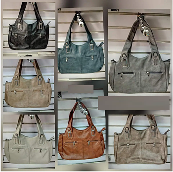 Сумочка жіноча прямокутна на блискавці 38*27 см зі штучної шкіри у різних кольорах Lily