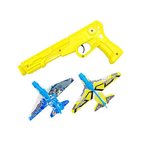 Літак-запускалка "Пістолет" Bambi 77177 Жовтий, Toyman