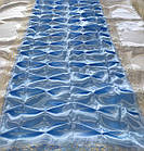 Ритуальне покривало атласне з драпіровкою блакитно/білий