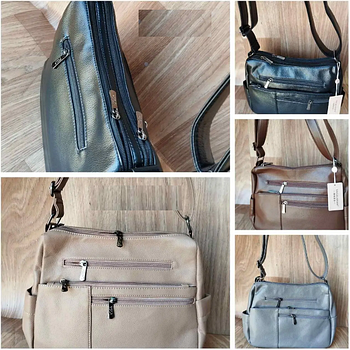 Сумочка жіноча на блискавці з кишненями 37*35 см зі штучної шкіри у різних кольорах Lily