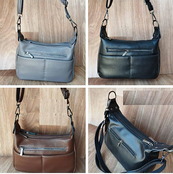 Сумочка жіноча крос-боді на блискавці з кишненею 30*21 см зі штучної шкіри у різних кольорах Lily