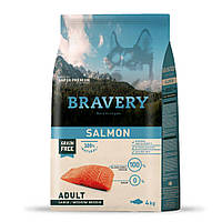 BRAVERY Salmon Large/Medium Adult,сухий корм для дор.собак cередніх та великих порід,з лососем  4kg