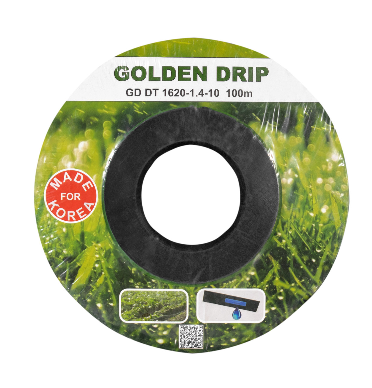 Крапельна стрічка 8 mil крок 10 см бухта 100 метрів емітерна GOLDEN DRIP, фото 1